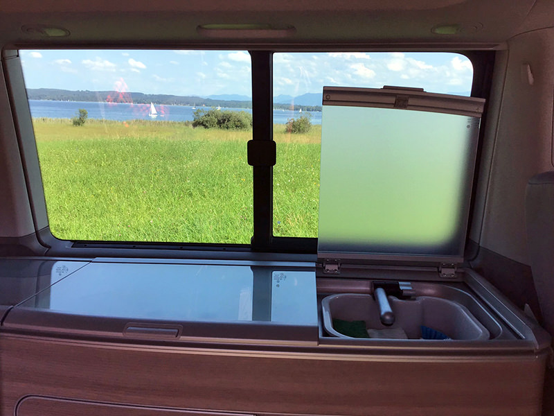 VW California separate glass cover kitchen